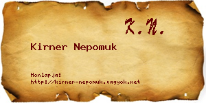 Kirner Nepomuk névjegykártya